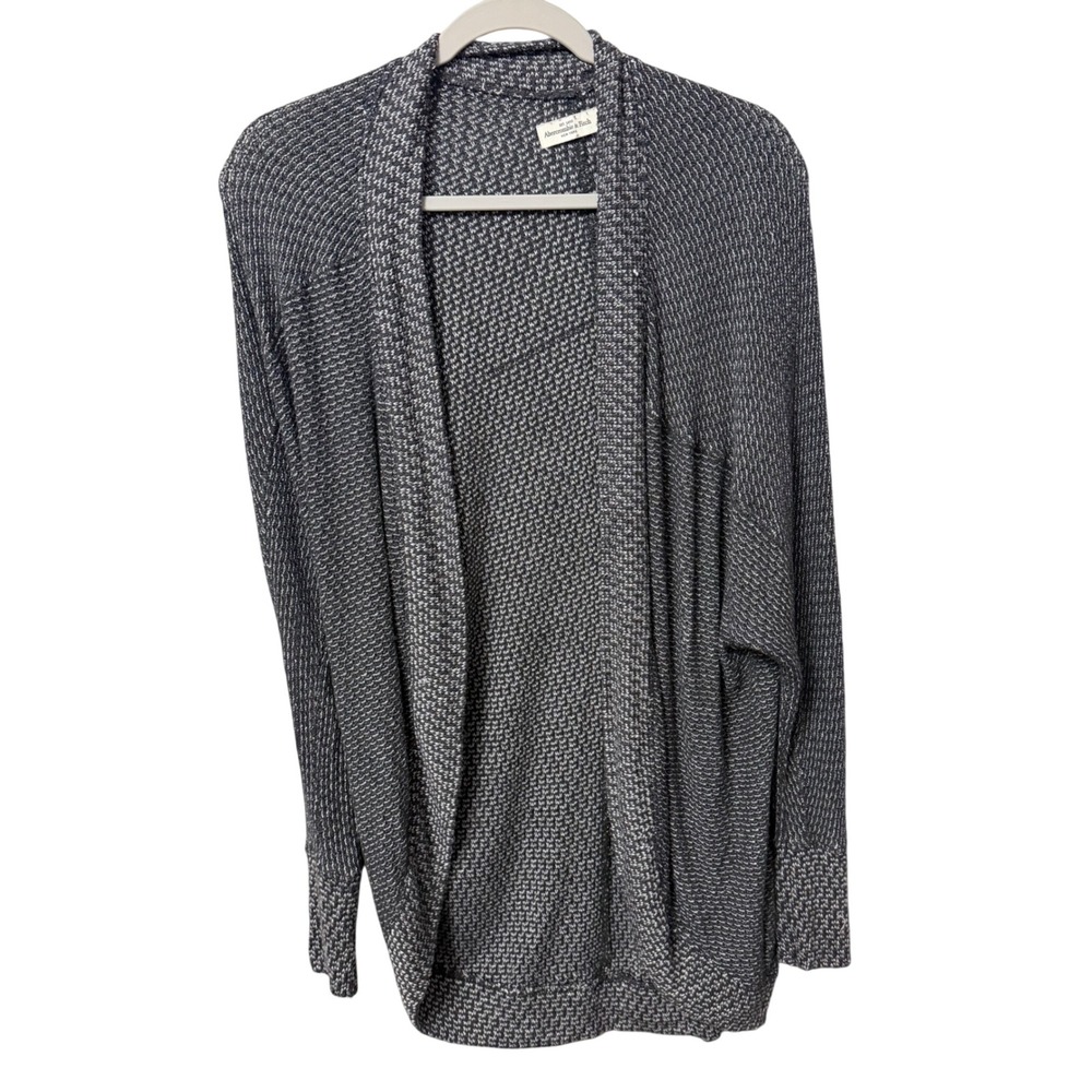 Abercrombie & Fitch Women XS Gray Marled Open Front Cocoon Cardigan Sweater